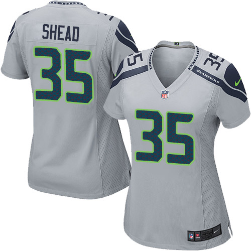 Women's Elite DeShawn Shead Nike Jersey Grey Alternate - #35 NFL Seattle Seahawks